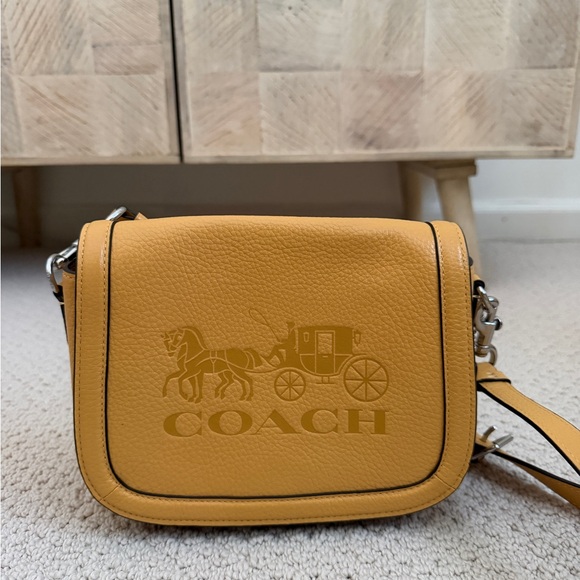 Coach Handbags - Coach Mustard Yellow Leather Crossbody Bag